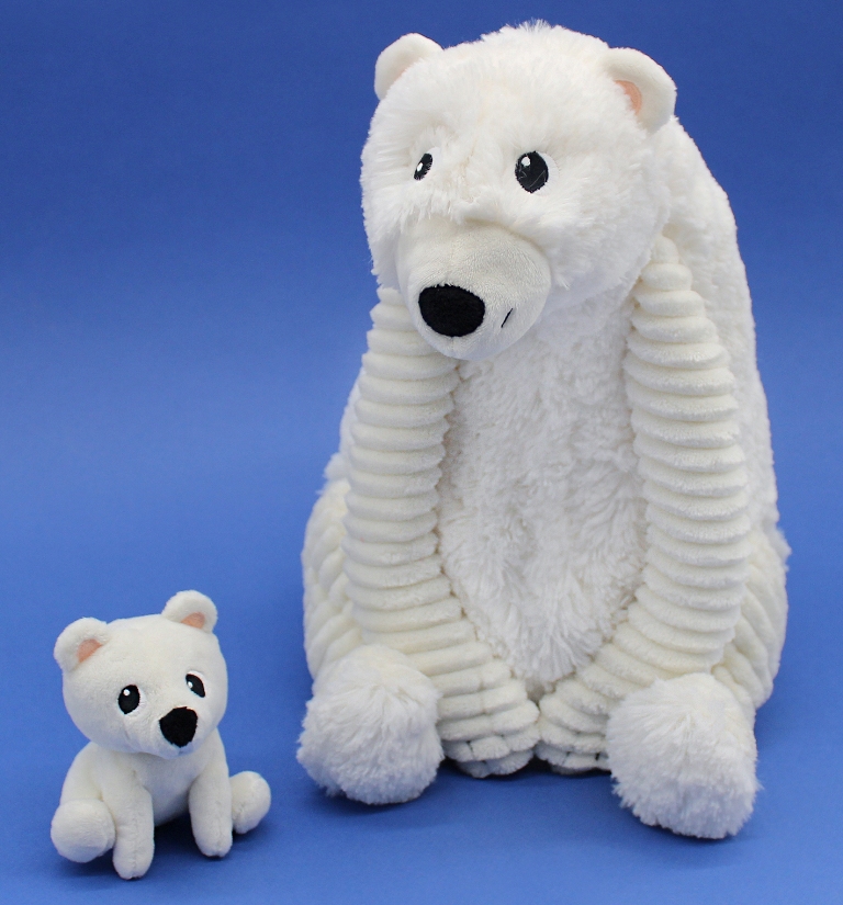 Peluche Ours Polaire Grobidou Maman et Bebe Blanc Ptipotos